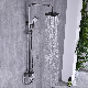  Sanitary Ware Wall Mount Gold Matte Black Gun Ash Solid Brass Thermostatic Rain Shower Faucet Shower Set