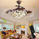  Luxury Design 42 Inch High Quality Invisible Blades Chandelier Crystal Ceiling Fan