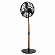  Top Quality Metal Cooling Fan Wood Grain Design Customized Promotional Retro Stand Fan