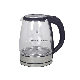  Electric Kettle Glass 1.8L Stainless Steel Bottom with Blue LED Light Coffee Pot 360 Degree Rotation Kettle