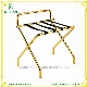 Gold Stainless Steel Foldable Luggage Rack with Back Bar