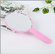  Plastic One Side Square and Round Shape Mirror Personalized Folding Custom Logo Long Hand Cosmetic Makeup Mirror