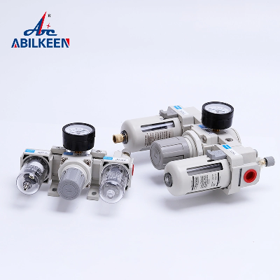 Factory Price AC Series Air Filter Regulator Lubricator Three Units AC3000-03 AC3000-04 1/4" Frl Units with Press Gauge