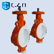  Cast Iron Body PTFE Lined Wafer Butterfly Valve