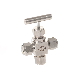 Stainless Steel Inch Tube Double Ferrules 3 Way Needle Valve