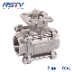  Ss/Stainless Steel/Carbon Steel Mounting/ISO5211 Pad Screwed/Threaded/BSPT/Bsp/NPT Electric/ Pneumatic/Handle Industrial Wog 3PC/Three Piece/Sandwich Ball Valve