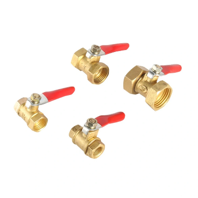 Brass 1/4′′ 1/8" 3/8" 1/2" Female to Female Bsp Thread Red Lever Handle Copper Switch Joint Pipe Fitting Adapter Ball Valve