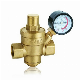  RV Water Pressure Regulator Brass Adjustable Pressure Reducer Valve W Gauge 3/4