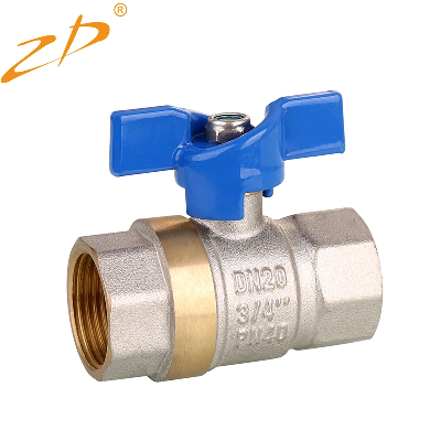 1/2"-1" F/M Bsp Pn40 ISO 9001 OEM Nickel Plating Butterfly Handle Brass Water Ball Valve