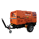 185 Cfm Diesel Engine Portable Screw Air Compressor for Sand Blasting