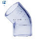  UPVC Plastic Transparent Elbow45 with DIN Standard Fitting