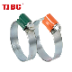 Adjustable Non-Perforated Worm Drive British Type 304ss Stainless Steel Hose Clamp with Color Head Tube Housing, Range 77--95mm