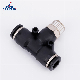 Pb Tee Type Male Thread Three Way Pipe Quick Connecting Tube Fitting