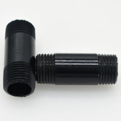 Black Cast Iron Pipe Fitting Nipple 3/4" with Thread on Both Ends for Industrial Pipe Bookshelf