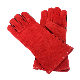 Cow Leather Gloves Red Color Welding Gloves manufacturer