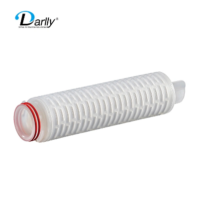 Glass Fiber Media 0.22um Pleated Water Cartridge Filters for Oil and Beer Filtration 10"/20"/30"/40"