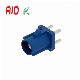 0-6GHz C Blue Straight Plug Male Fakra Solder Attachment Thru Hole PCB Mount Waterproof RF Connector Auto Connector for Automotive GPS Antenna