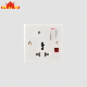  5 Pin 13A 1 Gang Wall Power Electrical Switch Socket with Light