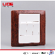  BS Wooden Color 3gang 10A 220V Electrical Switch