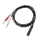 Electric AV Cable PVC Insulated Wire 6.35 Female to 2 X 6.35 Ts Male Plug