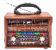  Multifunction Wireless Bluetooth Retro Rechargeable Wooden Radio with Disco Light