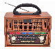  Tw302ubt Hot Selling Portable Desktop Am FM Sw 3 Band Vintage Radio Multifunction Hight Sensitive Wireless Bluetooth Wooden Radio with Dicso Light