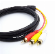  High Quality Metal Shell 3 RCA Phono Plug Cable