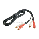  Black Male-Female 4.0*8.0 Spiral Shielding RCA a/V Cable (AL-AVC014BY)