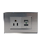  American Style 110V-250V Wall Mount Type a USB Triple Outlet Socket