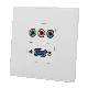  VGA Plate RCA 15-Pin Female VGA Wall Plate with 3.5mm and RCA - White