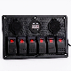  6gang Red Marine Switch Panel with Print Symbol with Voltmeter