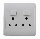  Two-Way Double 16A Wall Round Hole Socket Switch (126× 126mm)
