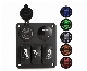  12V-24V 3 Gang 5V 3.1A Dual USB Voltmeter LED Rocker Breaker Switch Circuit Panel