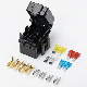 Auto 12V Fuse Holder Box 4 Way Fuse Block with Fuses and Terminals Universal with Protection Cover for Car Boat Marine