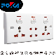 AC Power 4 Way Universal Multi-Function Outlets Wall Switch Socket