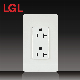 High Quality PC Material 20A Wall Receptacle Socket with Plate (LGL-11-9)