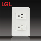 High Quality PC Material Wall Electrical Switch 2 Gang 3 Pin American Socket (LGL-11-22)