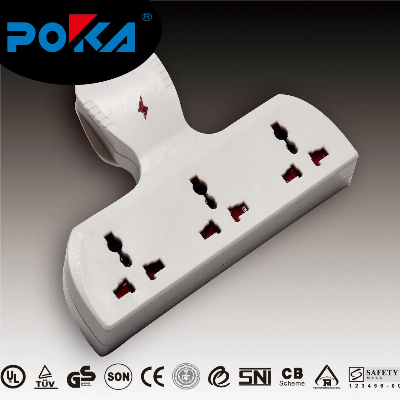 < 3mm Industrial OEM/Poka 1PCS/Blister Card, 24PCS/CTN GFCI Socket UK Adaptor