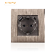  EU Power Outlet Brushed Aluminum Alloy Black Gold Grey Wall Socket with 2 USB Charging Port