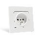 French Type PC Quality 86mm*86mm Wall Mounted 16A 220-250V Single Electrical Power French Socket with CE Certificate