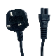 Wholesale IEC C14 to C13 Computer Power Extension Cables UK 3 Pin Plug Pure Copper Power Cord