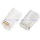  Hot Selling Crystal 8 Pins RJ45 Modular Plug Rj-45 Network Cable Connector for CAT6 RJ45 Ethernet Cable Connector