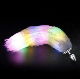 Removable LED Lights Stainless Steel Glow-in-The-Dark Animal Fox Tail Anal Plugs