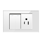  Us Type White 2 Gang Electric Decorative Wall Switch and Socket Plug