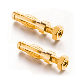 24K Gold Plating Brass Pin Male 4mm Banana Plug M3 Thread with Nut Speaker Connector