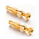  24K Gold Plating Brass Pin Male 4mm Banana Plug M3 Thread with Nut Speaker Connector