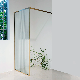 Hotel Project Luxury Fixed Frame Brushed Gold Hardware Framed Shower Screen