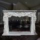  Basic Customization Home Decoration White Marble Fireplace Mantel French Style Hand Carved Marble Interior Design Fireplace