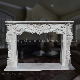 Basic Customization Home Decoration White Marble Fireplace Mantel French Style Hand Carved Marble Interior Design Fireplace