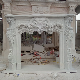  Hand Carved Marble Fireplace Mantel Surround with Luxury Patterns for Home Decoration